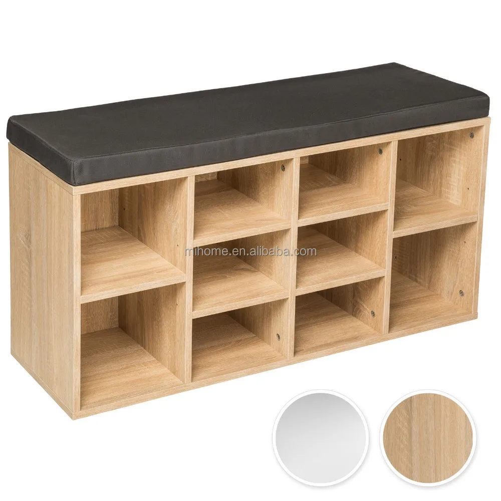 Деревянный шкаф для обуви из МДФ и дуба с подушкой мебель прихожей