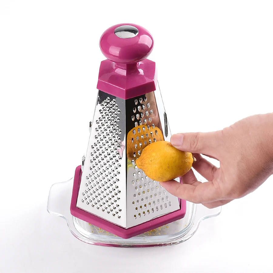 Multi purpose ABS material handle stainless steel 6 sided grater