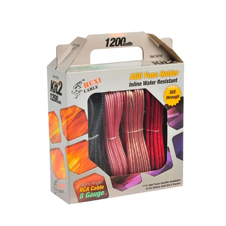 Huxi-cable factory, низкая цена, высокое качество, 4ga автомобильный аудиосабвуфер, автомобильный аудиоусилитель, комплект проводов