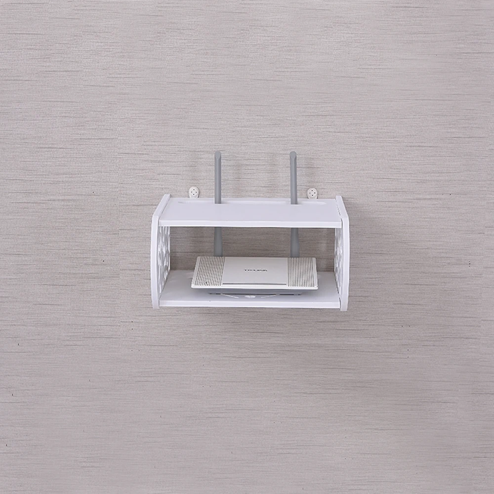G0212 modern wooden shelf white storage wall mount bracket wooden wall shelf hanging wall file organizer wifi router board