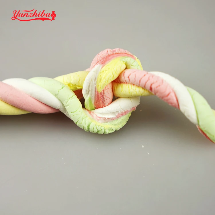 
10g Factory Price Stripped Colored Twist Marshmallow 