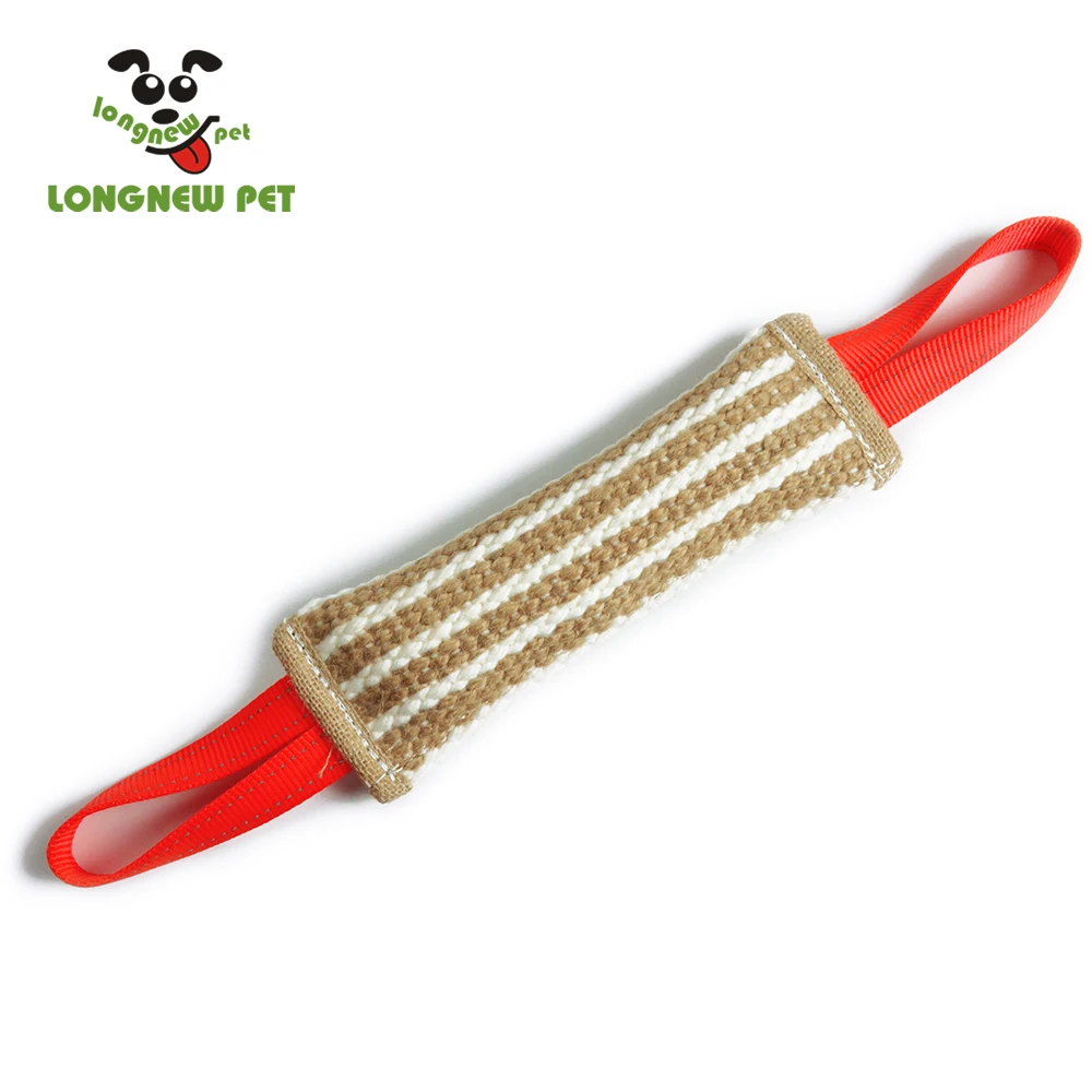 
Jute Dog Tug Toy Bite Pillow Dog Training Bumper Durable Dog Training Bumper k9 Training Toy 