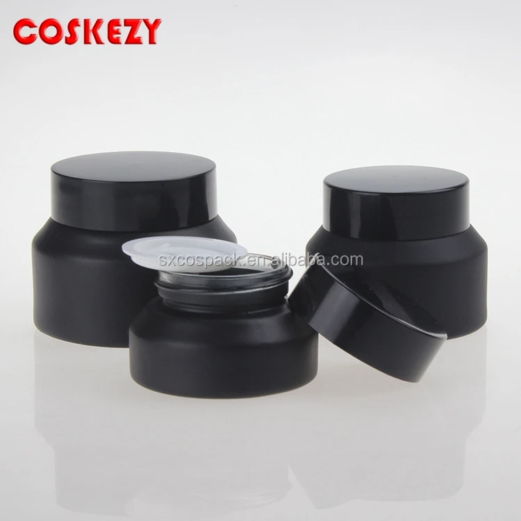China Manufacture 50g Black/Brown/Frosted/Pink Cosmetic Glass Cream Jar Packing for