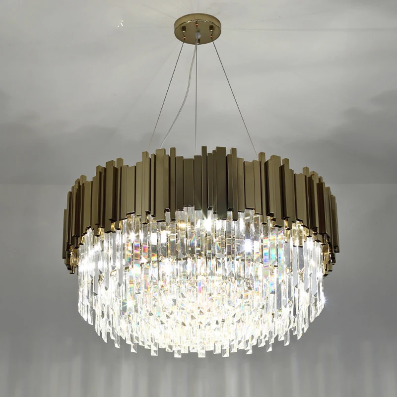 
post modern luxury k9 crystal chandelier lighting gold chandeliers pendant lights for home 