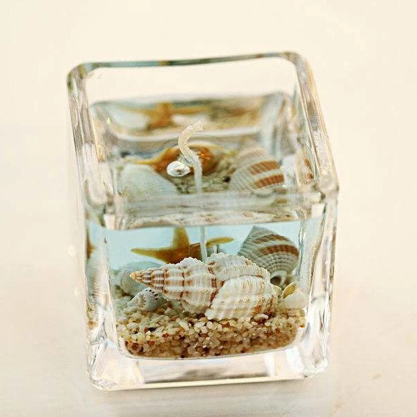 Ocean Series Multi Colored Home Decor Scented Glass Jar Gel Wax Candle