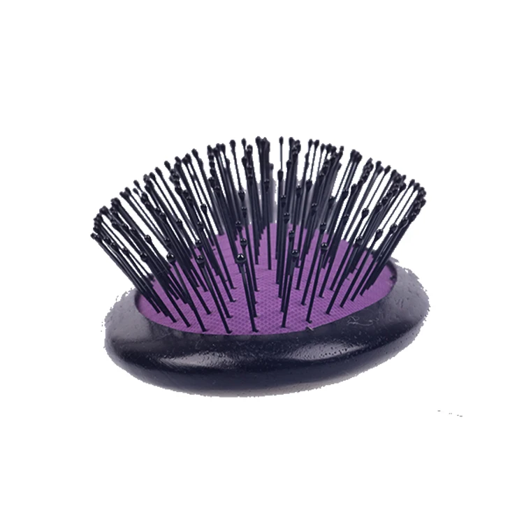 EUREKA Rubber Wood 0.7mm Nylon Pin Hair Brush Detangling Wooden Hair Comb Massage Scalp Air Paddle Hair Brush