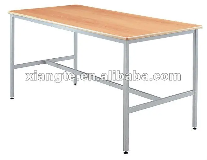 School Library Furniture Durable Simple Design Steel Wooden Reading Table