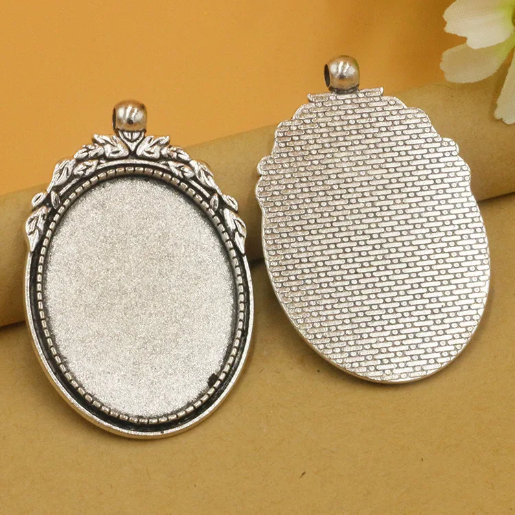 35x25mm/40x30mm Antique Bronze oval Jewelry Cameo Cabochon Bezel Base metal Setting Blank Pendant Trays bezel