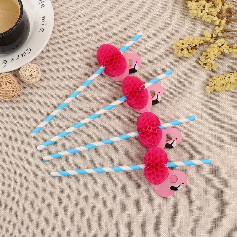 Coffee Bar Drinking Paper Food Grade Baby Paper Straw Straight Sucker Biodegradable Paper flamingo straw