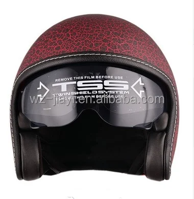 Open face motorcycle vintage helmet single lens/ECE and DOT approved