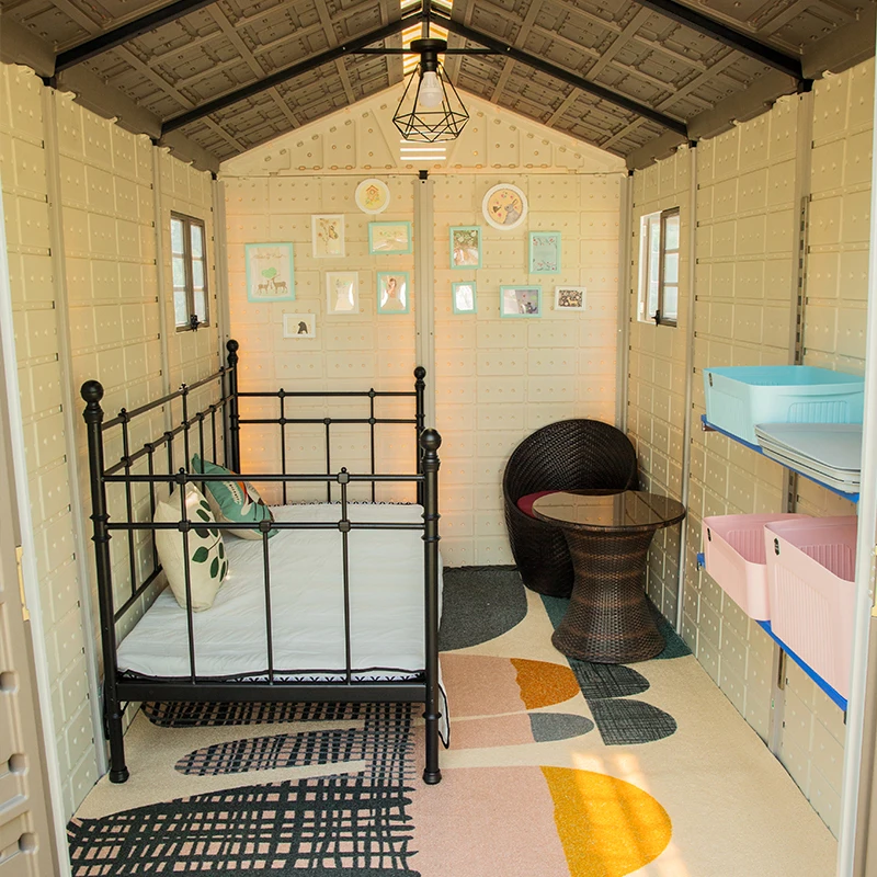 
Triple room middle size outdoor HDPE Plastic shed for garden storage 