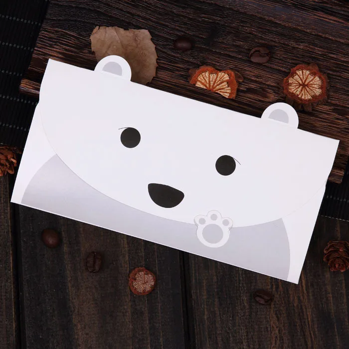 wholesale Cartoon animal design mini Custom logo folding fancy paper receipt gift card envelope packaging photo picture Factory