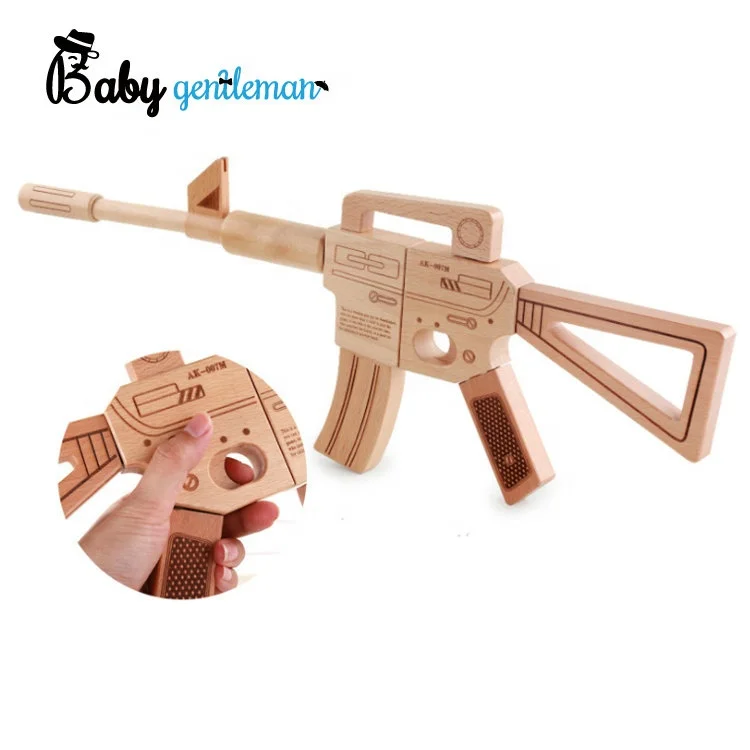 Most popular assembling wooden toy gun for kids Z03085B