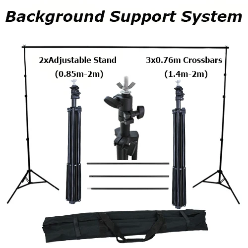 Photo Studio Photography Background Support Stand Photo Backdrop Crossbar Kit Photography 2.8*3M