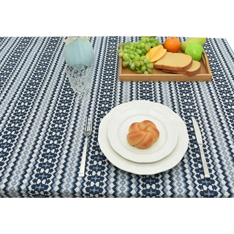 Wholesale polyester high quality Decorative Waterproof Oil-resistant woven Rectangular printed Wedding Dining Tablecloth