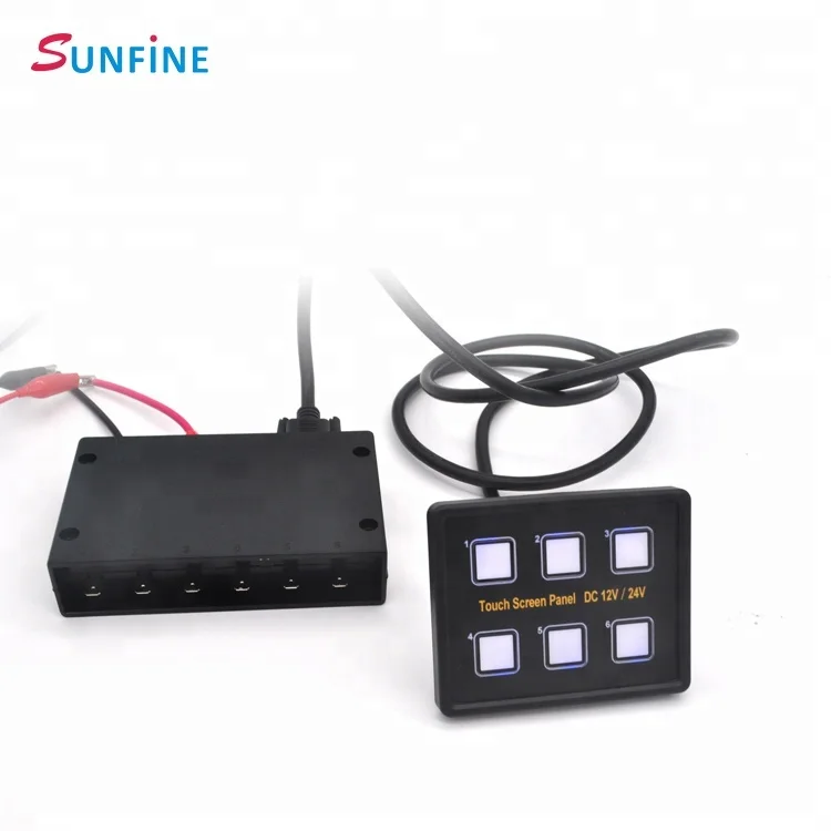 12V 24V Capacitive Touch Screen Switch Pane Car Marine Boat Circuit Control Box  LED car crystal glass panel