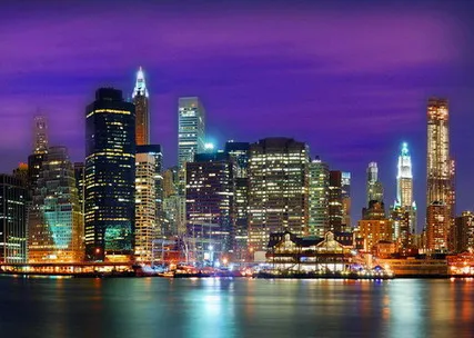 City photo beautiful led light painting canvas printing  art wall frames home decoration living room