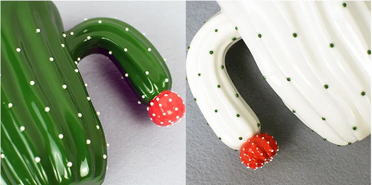 Hot Selling Novelty Ceramic Handcrafted Cactus Tea Cup Ceramic Travel Mugs Wholesale