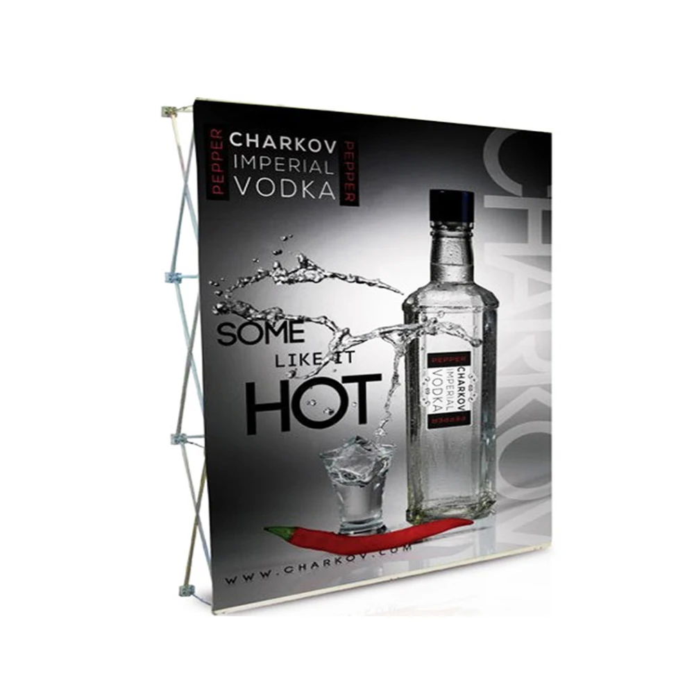 Shop 3X4/10FT Po  tension stretch advertising logo printed fabric pop up back wall booth banner display stands