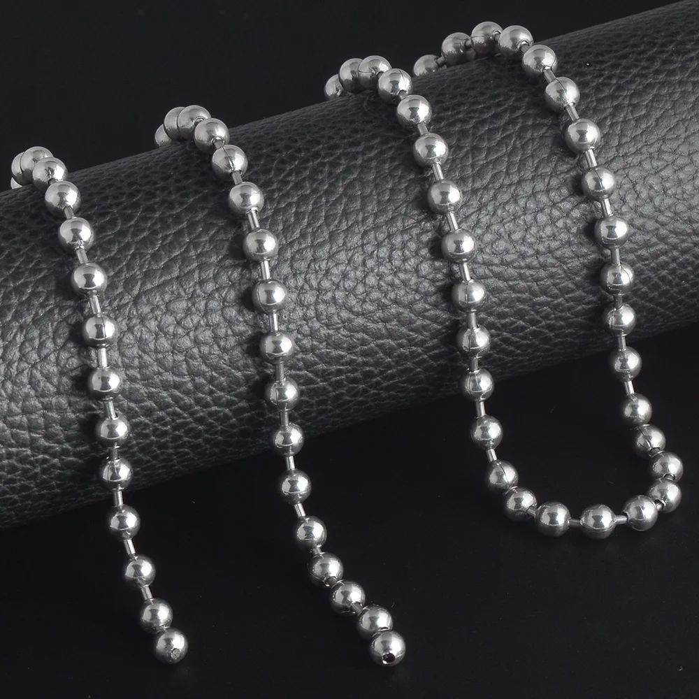 
OEM Metal stainless steel ball bead chain with connector and pendant 