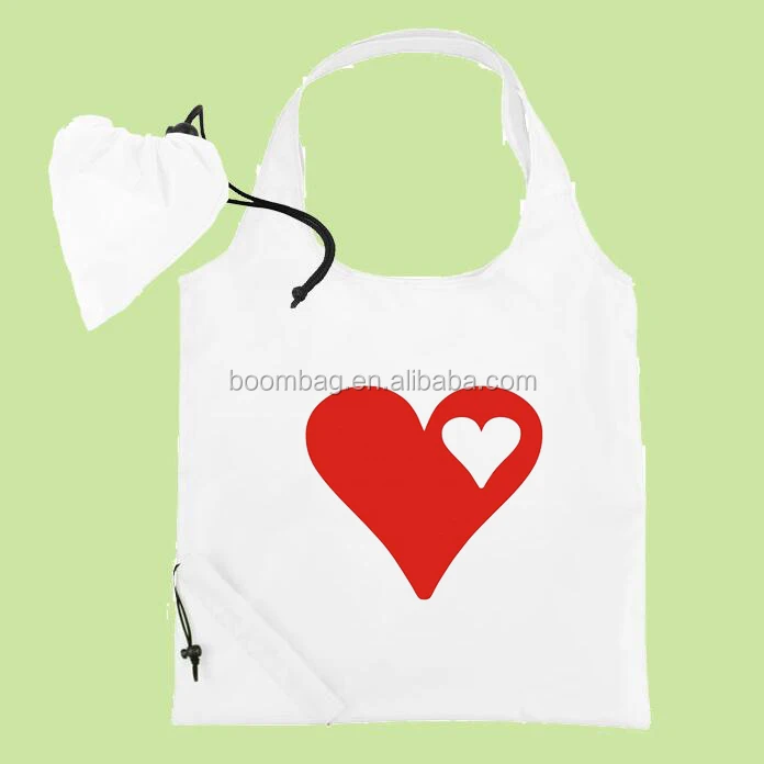 Складная многоразовая сумка для покупок в форме сердца из полиэстера 190T