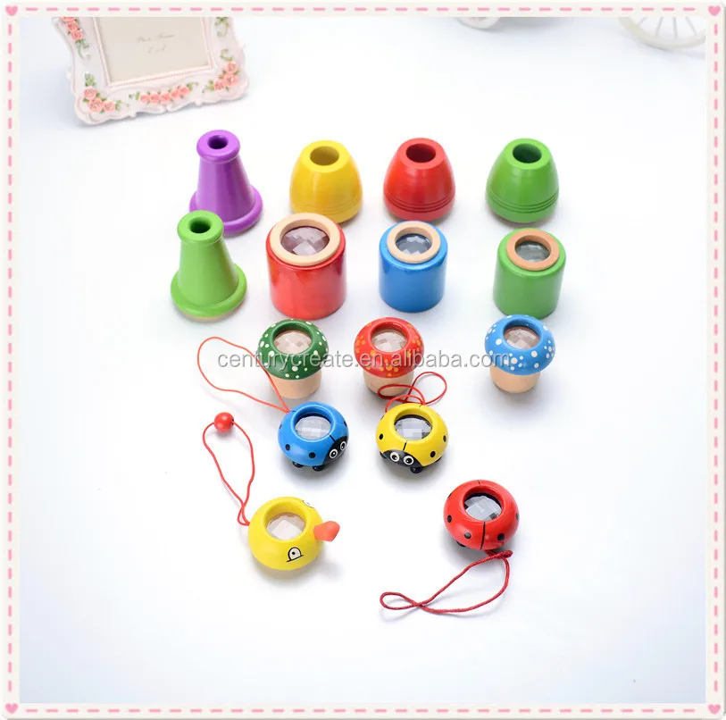 funny mini Prism wooden kids kaleidoscope toy
