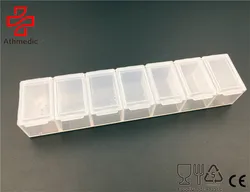 2022 Athmedic food grade weekly simple 7 day rectangle pill box case simple 7 case clear pill case