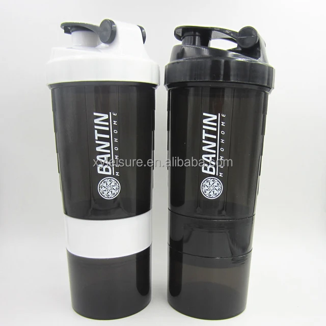 500ml spider shaker bottle with pill box protein spider shaker cup