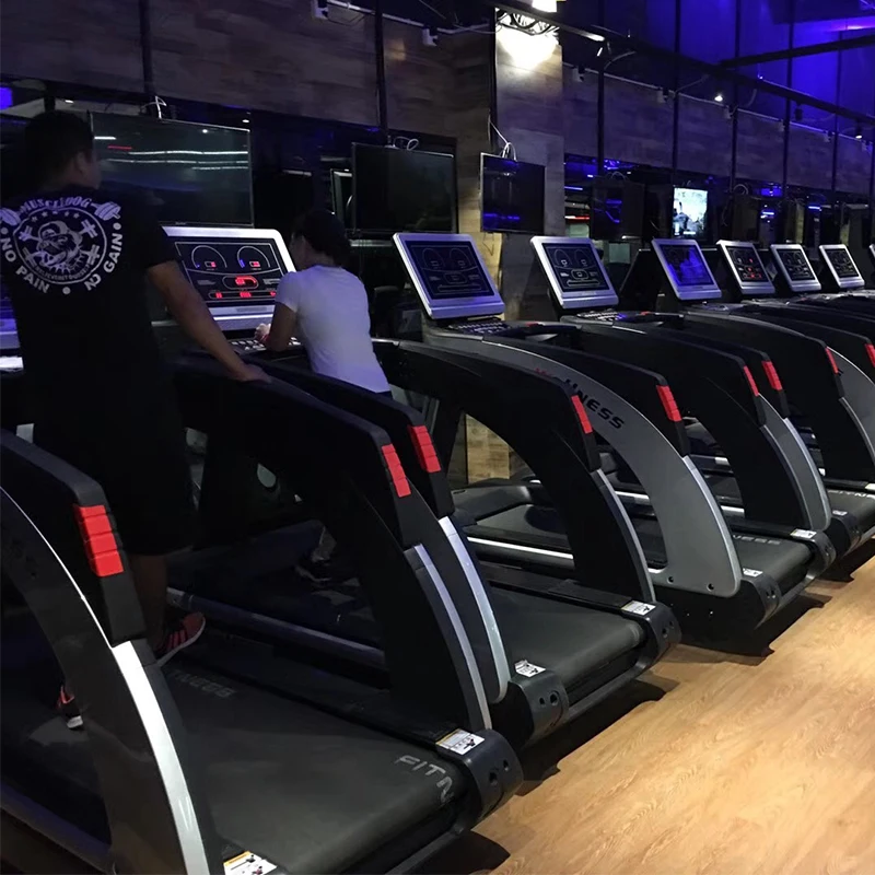 LED Screen Commercial Gym Equipment High Speed Treadmill for Home Fitness Running Belt Power Cord Automatic Oiling System MBH