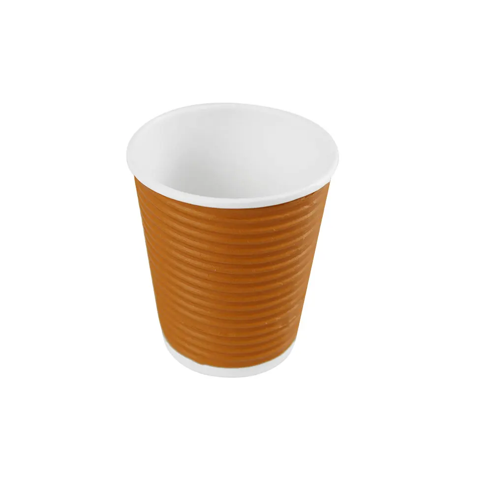 4oz 8oz 12oz 16oz Ripple Wall Paper Coffee Cup Custom Cardboard Cups for Vending Machines