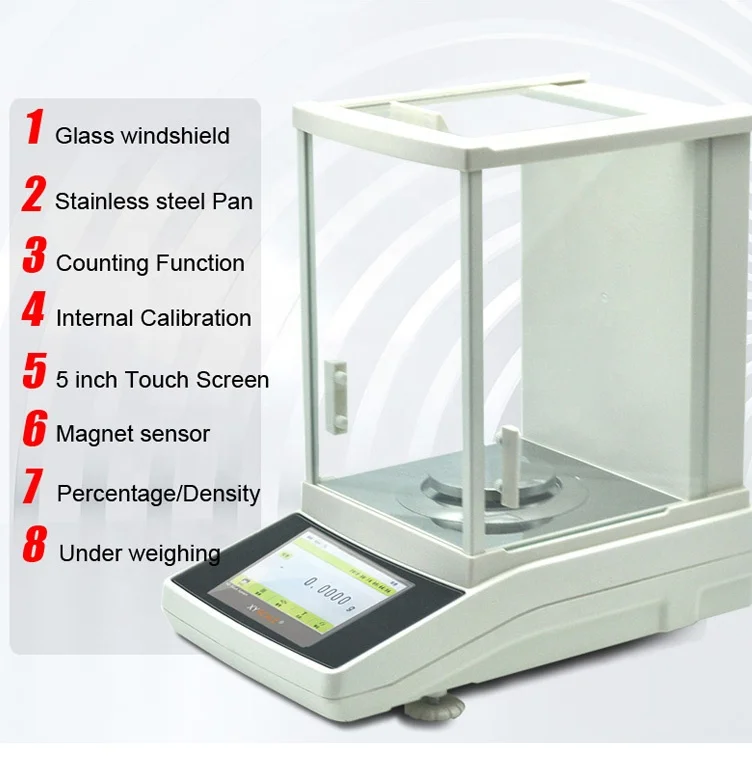220g 0.1mg 0.0001g touch screen machine automatic internal calibration analytical balance