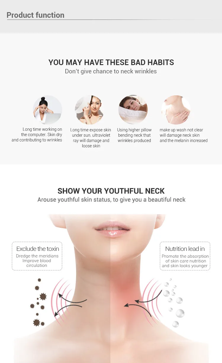 new products Neck care Instrument Skin Care Neck Lifting LED portable neck therapy massager  galvanic body spa