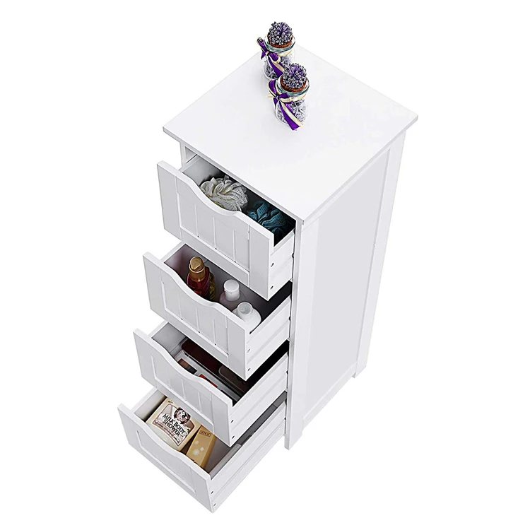 
Storage cabinet drawers wooden floor standing cabinet bathroom/living room space saver 4 drawer cabinet 