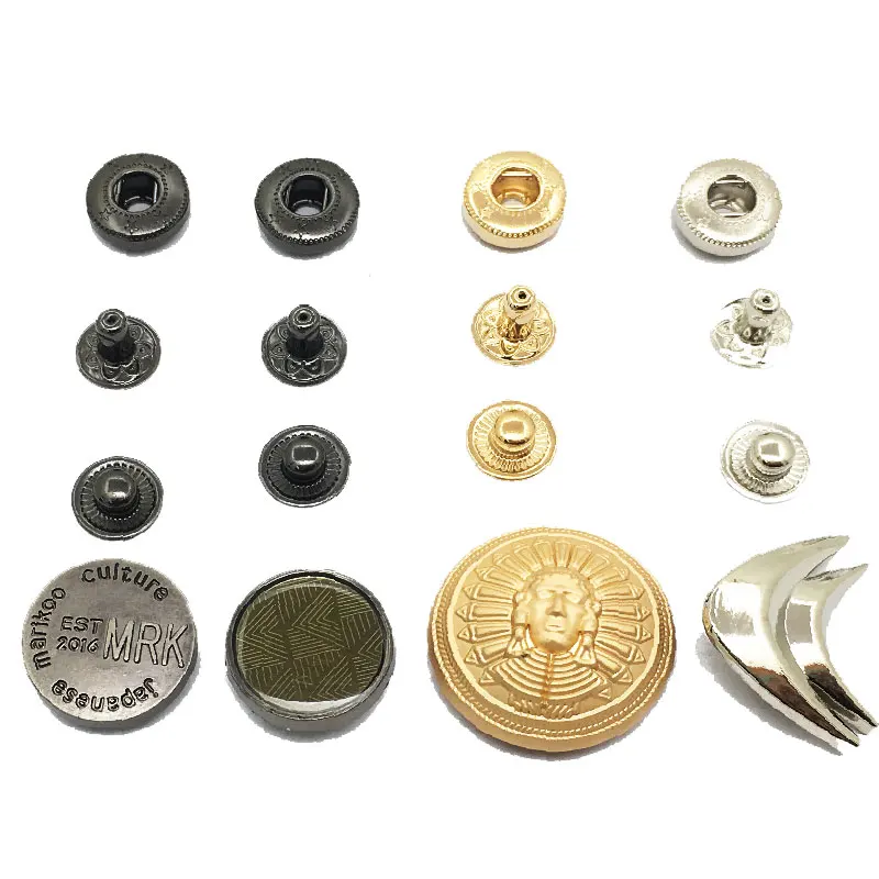 Cheap Garment Accessories Mixed Marble Style Silver Branded Suit Snap Metal Blazer Button For Light