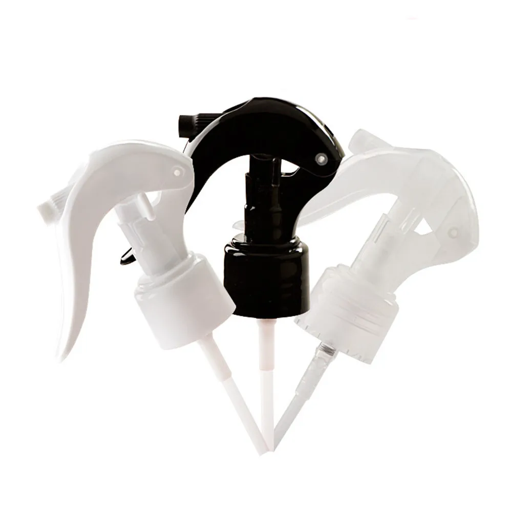 24-410 Black/white/clear  smooth Side Plastic trigger spray head with straw
