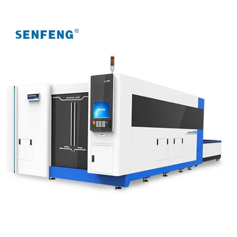 Senfeng fiber laser cutting machine SF3015HM with full cover for cutting tubes and plates