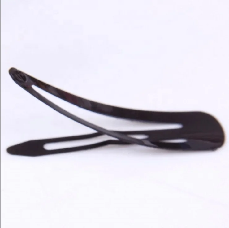 42mm black  Round Head Metal Snap Hair Clips  for Kids Ribbon Bow