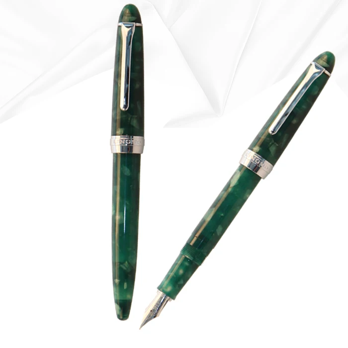 Hot new imports stationery products list green celluloid fountain pen