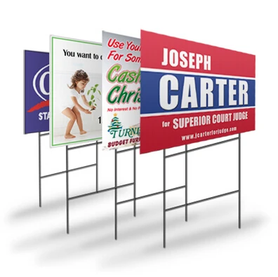 Custom corrugated plastic business lawn campaign yard signs