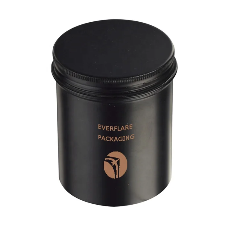Custom printed 4oz silver matte black gold red candle jar tin new small tall aluminum jars tins with lid