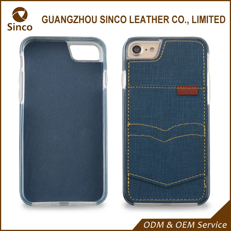 PU leather material denim texture card holder phone case mobile back cover online shopping