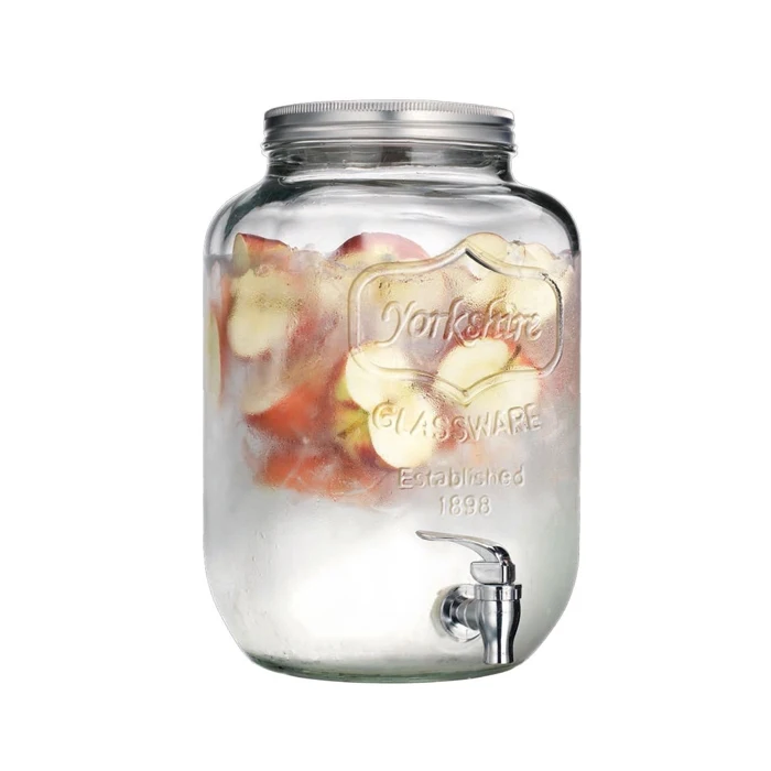 1 Gallon Clear Beverage Dispenser Glass Dispenser Jar