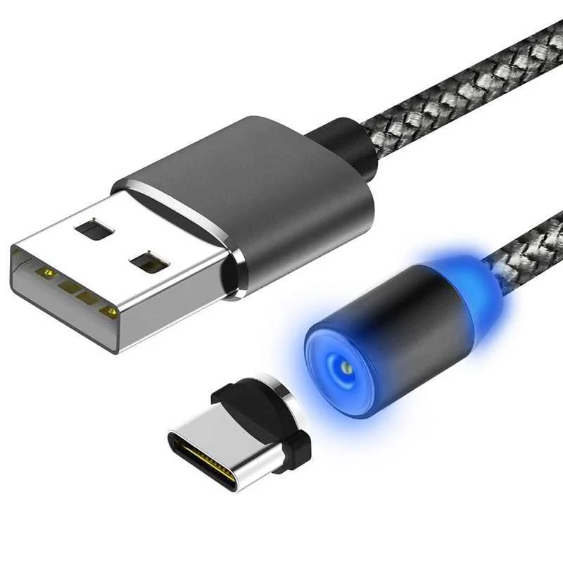 
For Ios Android Micro Type C 360 Degree Rotation Phone Cable Magnet Charging Cable 