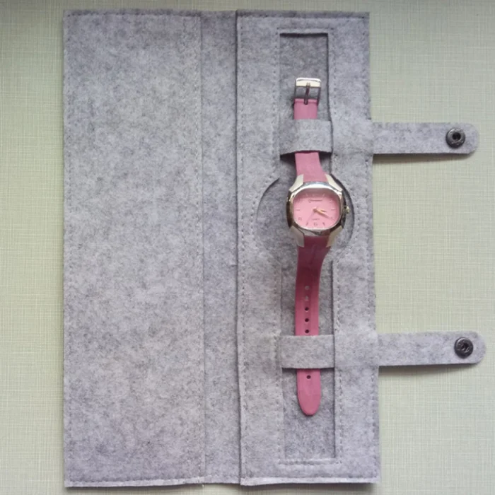 custom OEM different color printed logo felt watch case /felt watch pouch/felt wlatch roll
