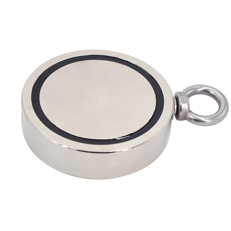 400KG 880LBS N35 D75mm Super Strong Round Neodymium Salvage Fishing Magnet with Eyebolt