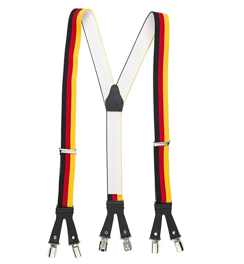 Немецкий пикантные кожаные подтяжки 6 Кнопка отверстия 6 клипы высокого качества подтяжки