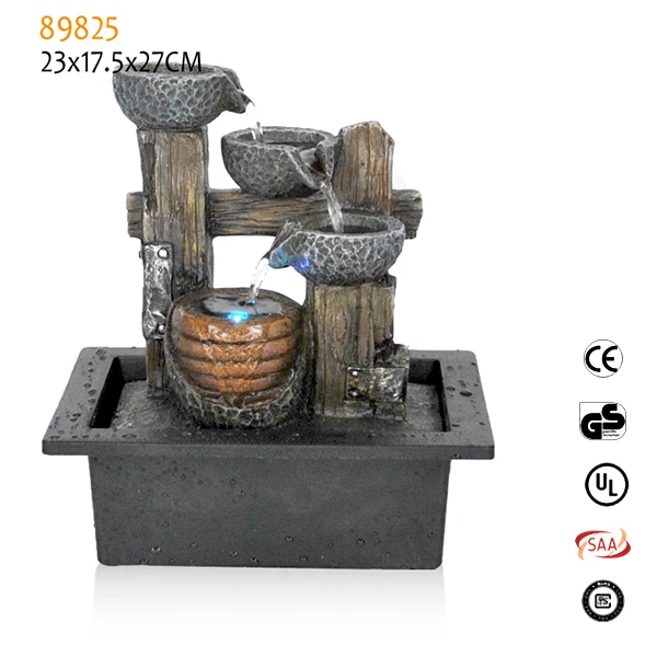 
Custom wholesale resin statues LED light fengshui ornament fountain 