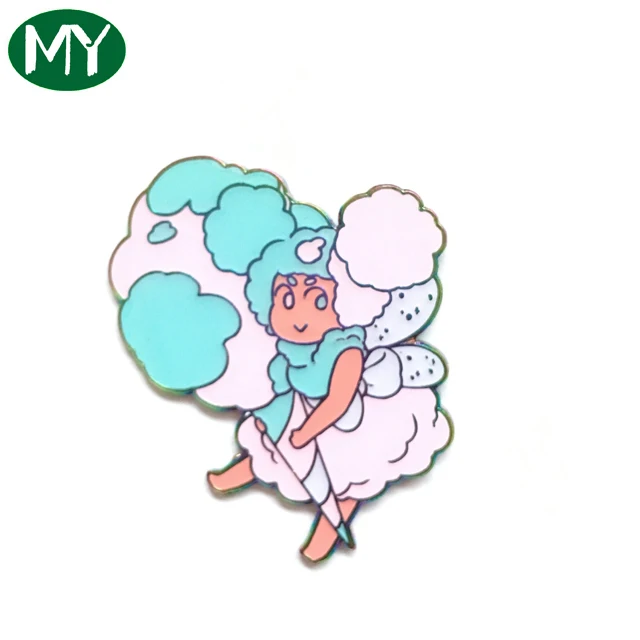 Fantasy stained glass hard enamel badge rainbow enamel pin with cartoon character