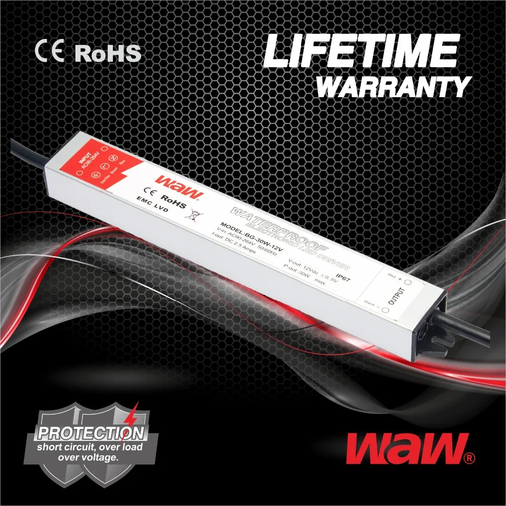 5v 6a 30w constant voltage waterproof IP67 LED driver ac to dc LED power supply