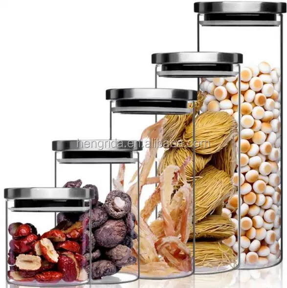 Pyrex Borosilicate Glass Storage Jar With Metal Lid airtight containers for food storage set